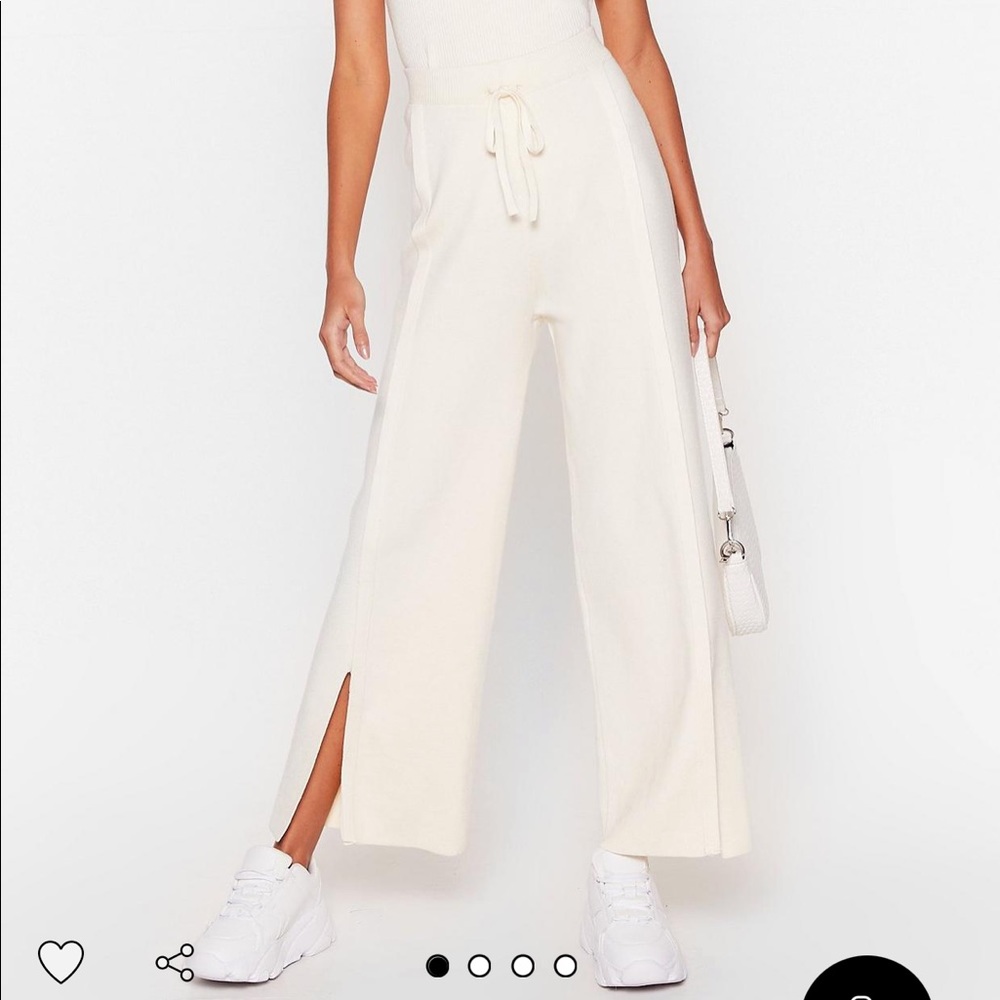 Nasty Gal cream cropped sweatpants